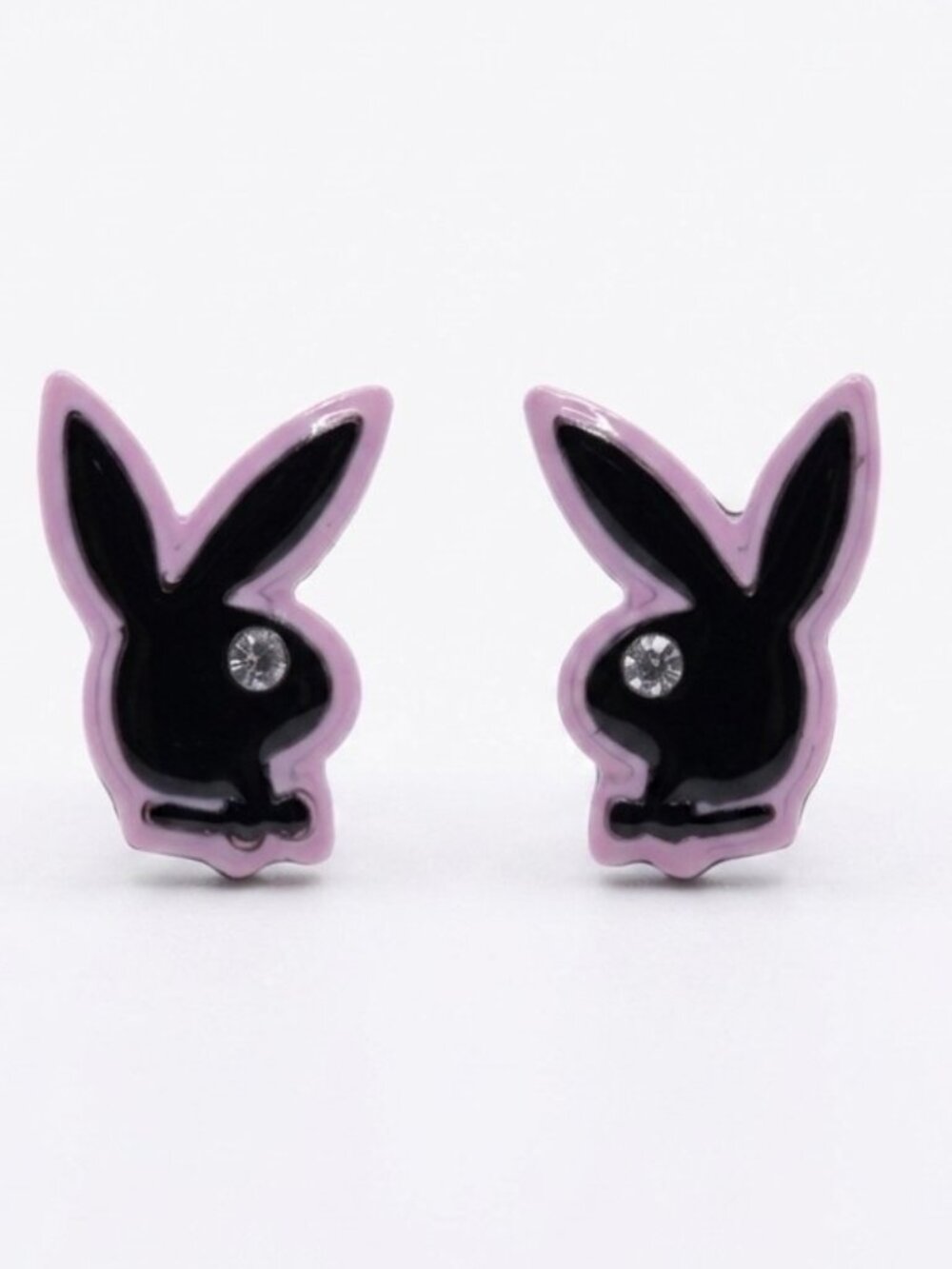 BRAND NEW! Sparkly Playboy Bunny Studs with Encapsulated Rhinestone Eyes ✨
